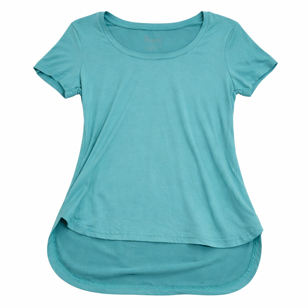 Fit Collective Women’s Teal Short Sleeve Top Size S Curved Hem Lightweight